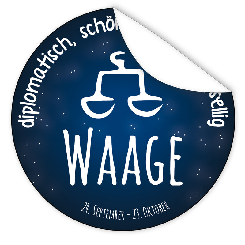 Aufkleber-Sternzeichen-Waage-Sternzeichen-Symbol-Galaxie