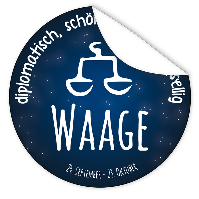 Aufkleber-Sternzeichen-Waage-Sternzeichen-Symbol-Galaxie