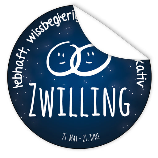 Aufkleber-Sternzeichen-Zwilling-Sternzeichen-Symbol-Galaxie