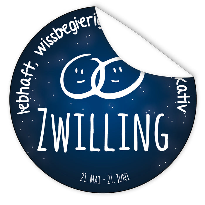 Aufkleber-Sternzeichen-Zwilling-Sternzeichen-Symbol-Galaxie
