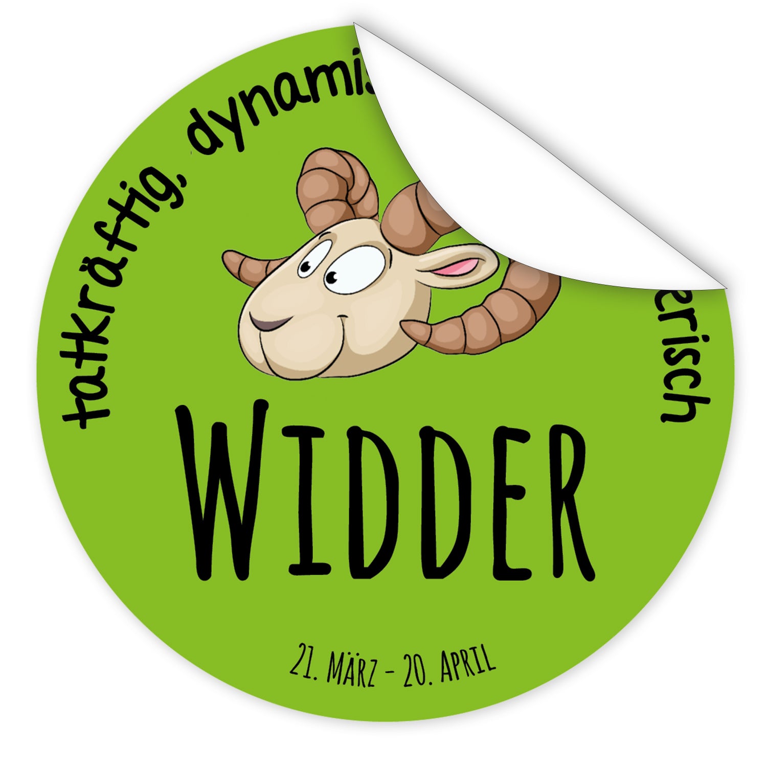 Aufkleber-Sternzeichen-Comic-Widder-Comic-Sternzeichenfigur