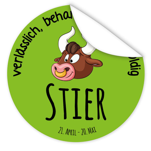 Aufkleber-Sternzeichen-Comic-Stier-Comic-Sternzeichenfigur