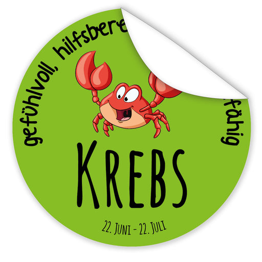 Aufkleber-Sternzeichen-Comic-Krebs-Comic-Sternzeichenfigur