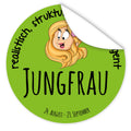 Aufkleber-Sternzeichen-Comic-Jungfrau-Comic-Sternzeichenfigur