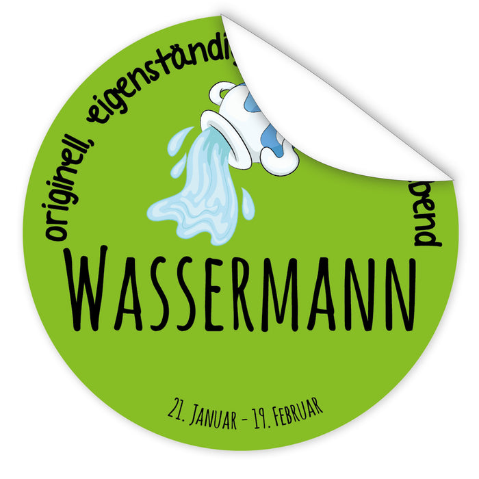 Aufkleber-Sternzeichen-Comic-Wassermann-Comic-Sternzeichenfigur