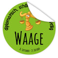 Aufkleber-Sternzeichen-Comic-Waage-Comic-Sternzeichenfigur