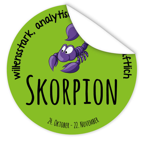 Aufkleber-Sternzeichen-Comic-Skorpion-Comic-Sternzeichenfigur
