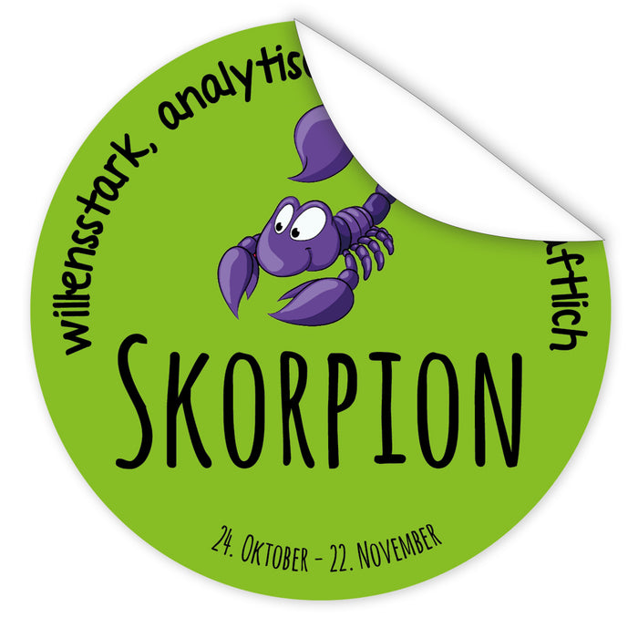 Aufkleber-Sternzeichen-Comic-Skorpion-Comic-Sternzeichenfigur