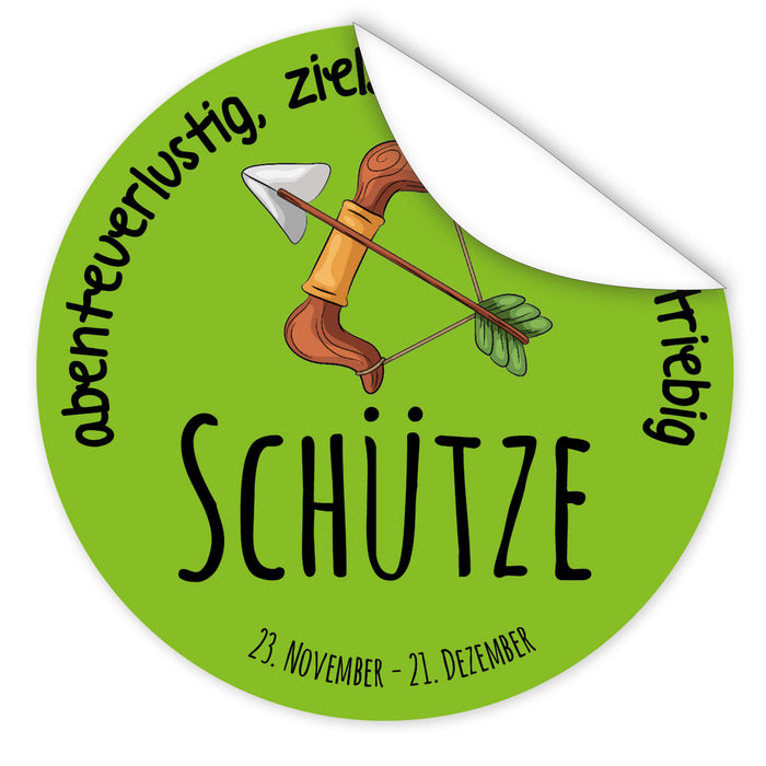 Aufkleber-Sternzeichen-Comic-Schuetze-Comic-Sternzeichenfigur