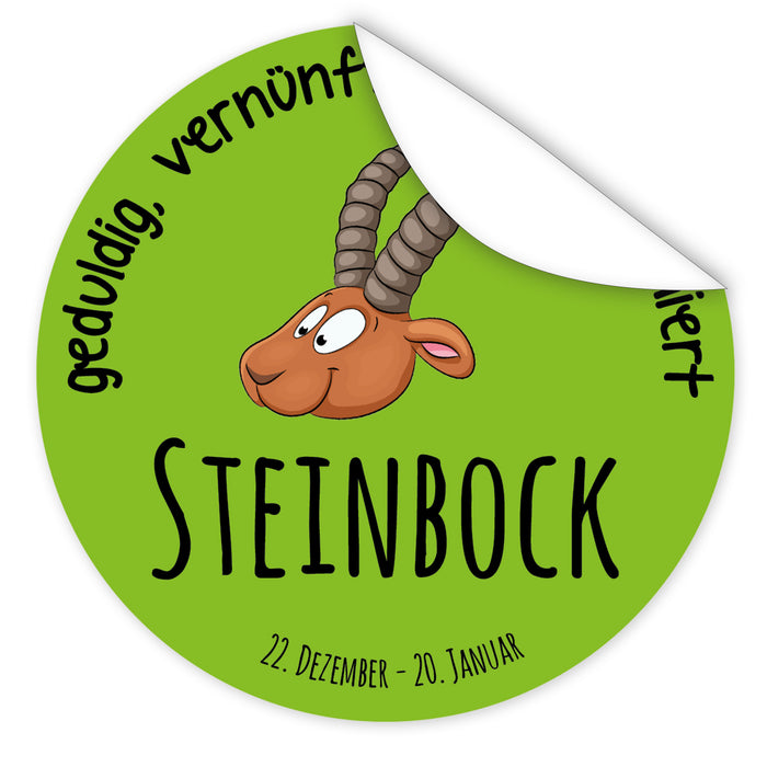 Aufkleber-Sternzeichen-Comic-Steinbock-Comic-Sternzeichenfigur