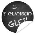 Aufkleber-S-gladdschd-glei-Design-Tafel-mit-Kreideschrift