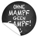 Aufkleber-ohne-mampf-geen-Gampf-Design-Tafel-mit-Kreideschrift