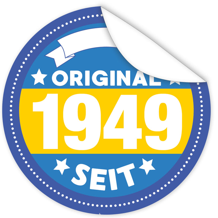 Original-seit-1949-blauer-Aufkleber
