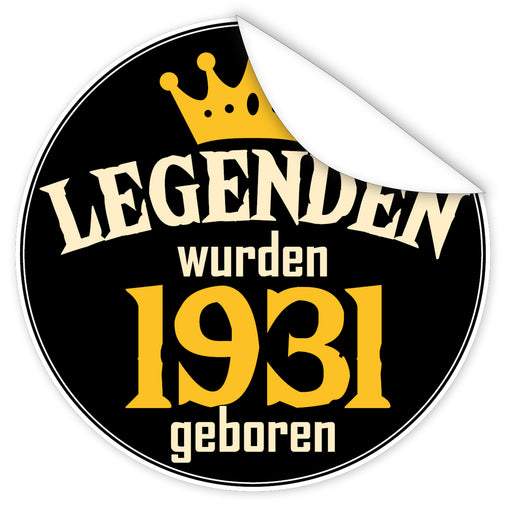 Legenden-wurden-1931-geboren-blauer-Aufkleber