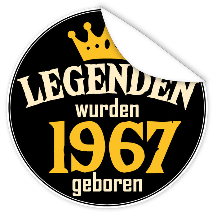 Legenden-wurden-1967-geboren-blauer-Aufkleber