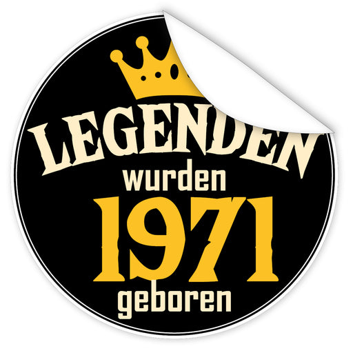 Legenden-wurden-1971-geboren-blauer-Aufkleber