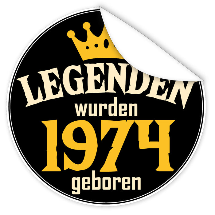 Legenden-wurden-1974-geboren-blauer-Aufkleber