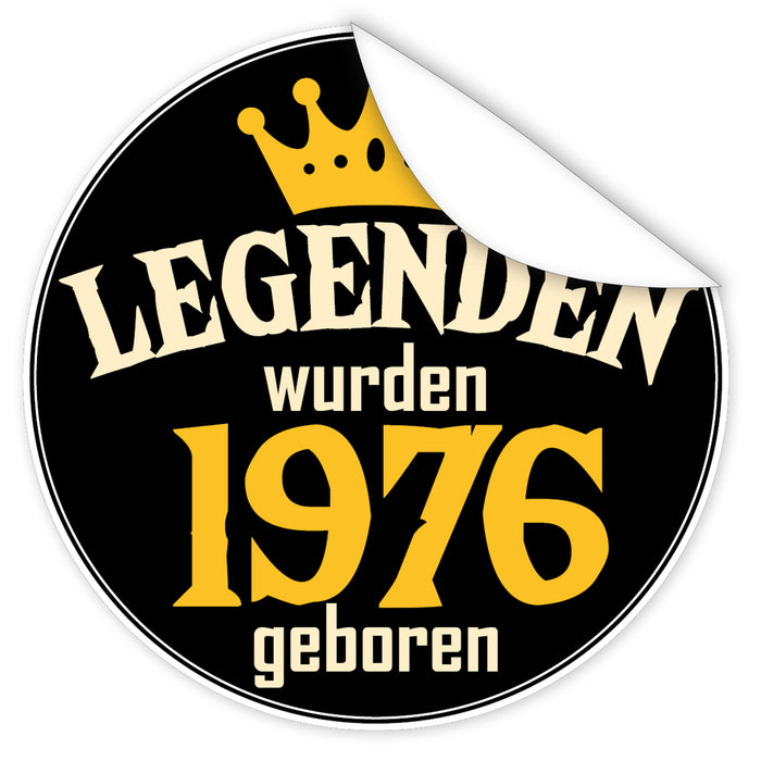 Legenden-wurden-1976-geboren-blauer-Aufkleber