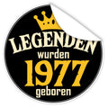 Legenden-wurden-1977-geboren-blauer-Aufkleber