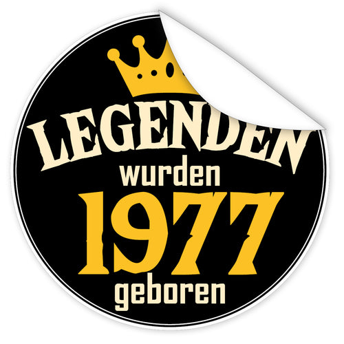 Legenden-wurden-1977-geboren-blauer-Aufkleber