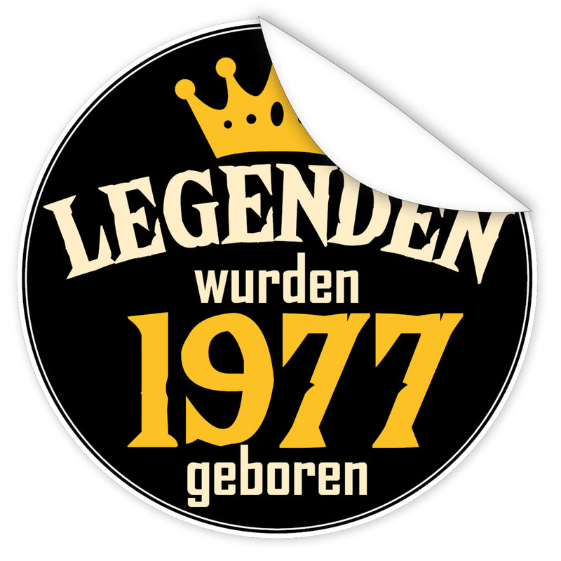 Legenden-wurden-1977-geboren-blauer-Aufkleber