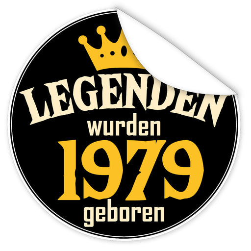 Legenden-wurden-1979-geboren-blauer-Aufkleber