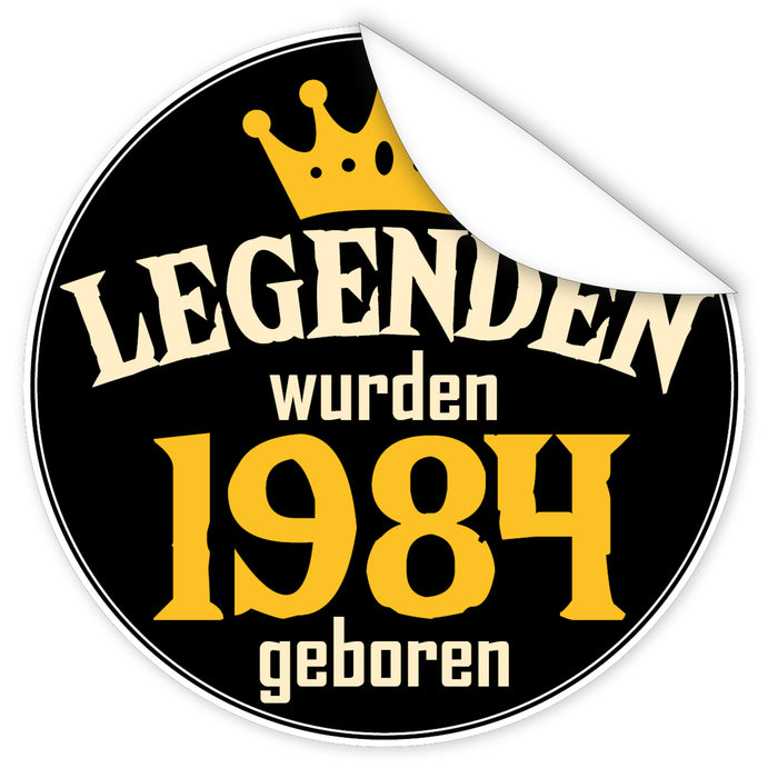 Legenden-wurden-1984-geboren-blauer-Aufkleber