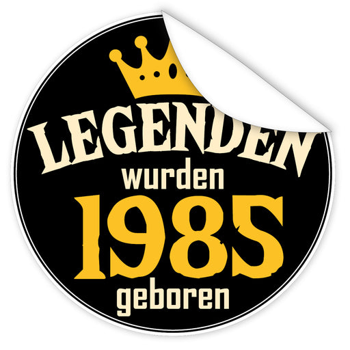 Legenden-wurden-1985-geboren-blauer-Aufkleber