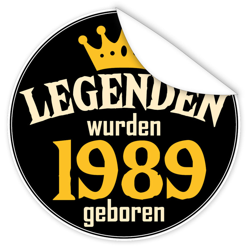 Legenden-wurden-1989-geboren-blauer-Aufkleber