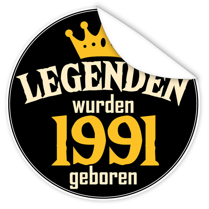 Legenden-wurden-1991-geboren-blauer-Aufkleber