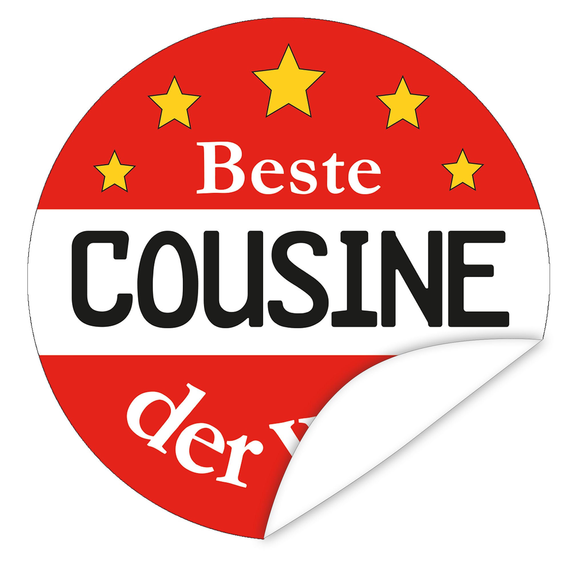 Aufkleber-Beste-Cousine