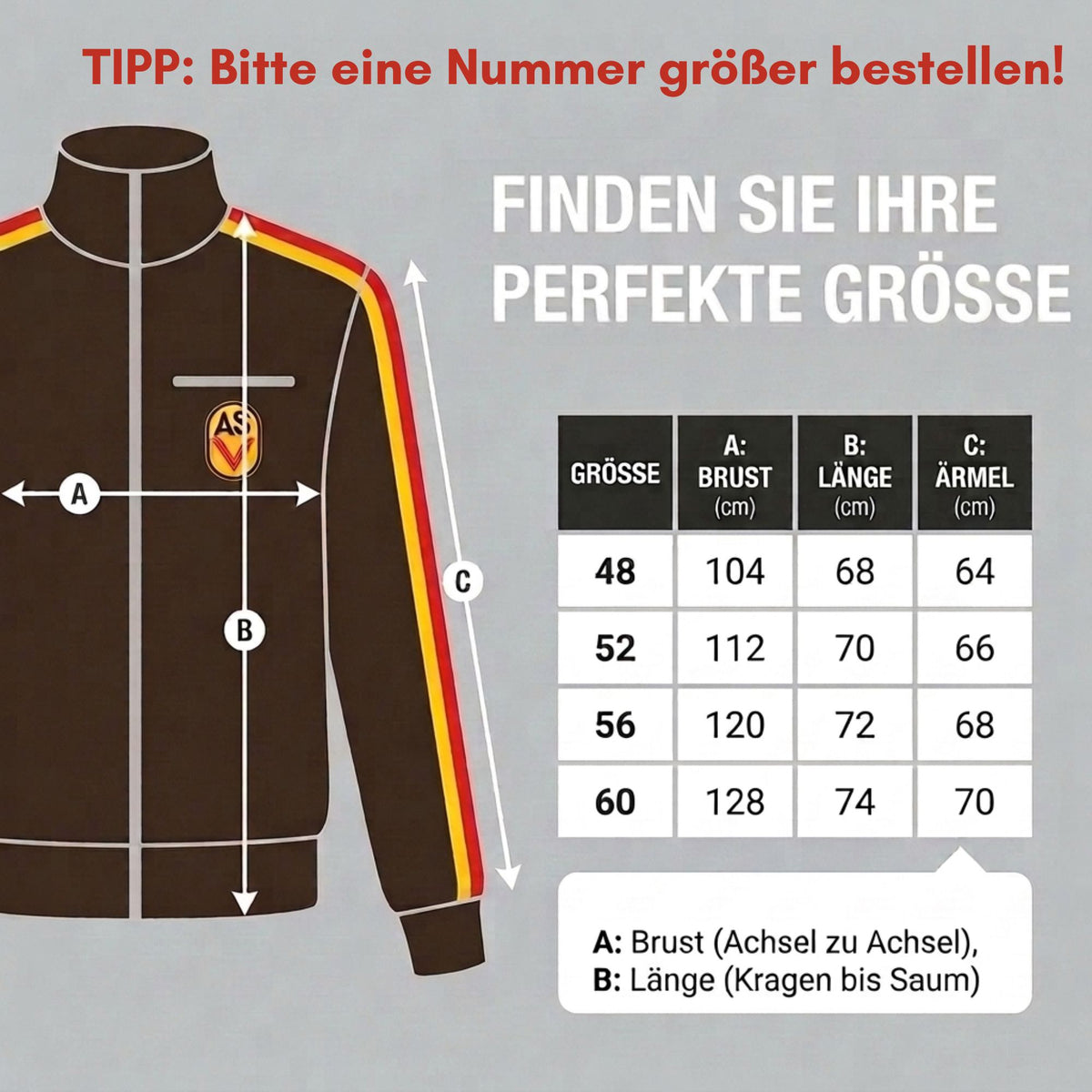 NVA Sportjacke ASV Vorwärts Repro – DDR Kult Trainingsjacke, braun, mit Reißverschluss & ASV-Aufnäher