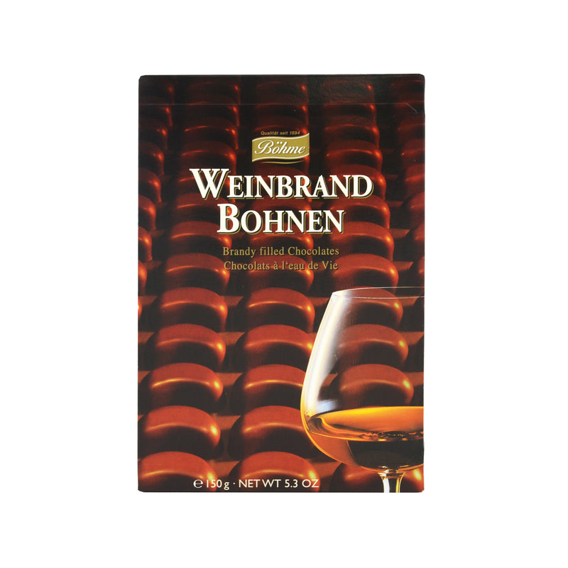 Delitzscher Weinbrandbohnen von Böhme – Edelpralinen in Zartbitterschokolade mit 39% Weinbrandfüllung, 150g