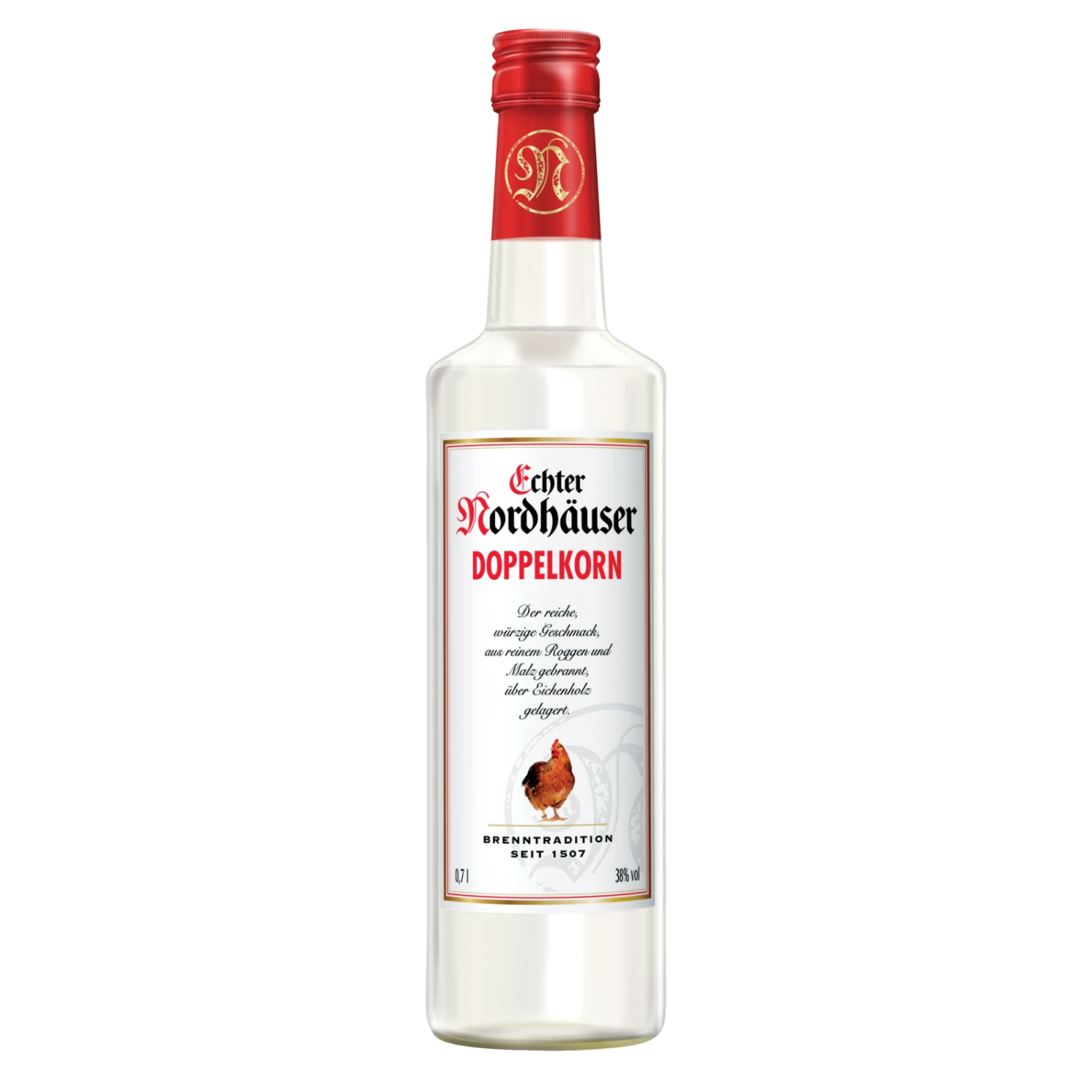 Echter Nordhäuser Doppelkorn 700ml - 38% vol. - Roggenkorn - traditionelle Kornbrennkunst aus Nordhausen