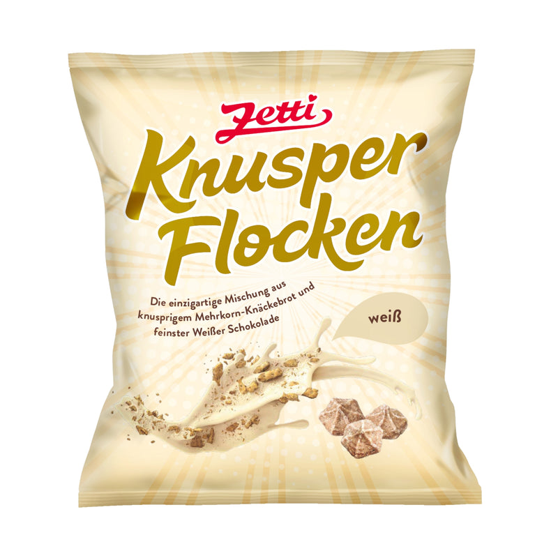Zetti Knusperflocken weiße Schokolade mit Roggenknäckebrot 120g