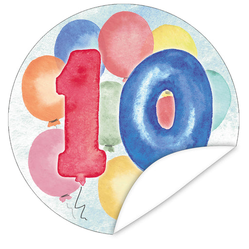 Aufkleber-10-Zahlen-Aquarell