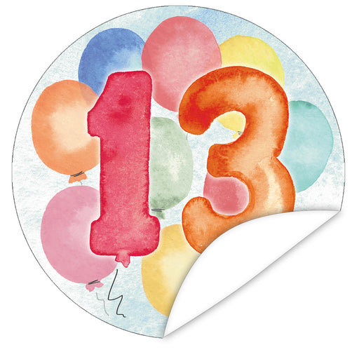Aufkleber-13-Zahlen-Aquarell