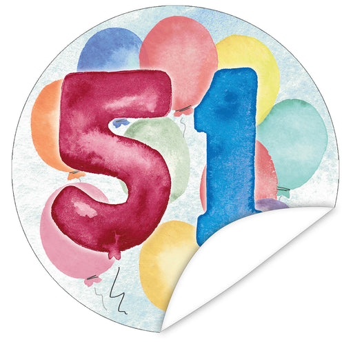 Aufkleber-51-Zahlen-Aquarell