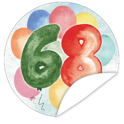 Aufkleber-68-Zahlen-Aquarell