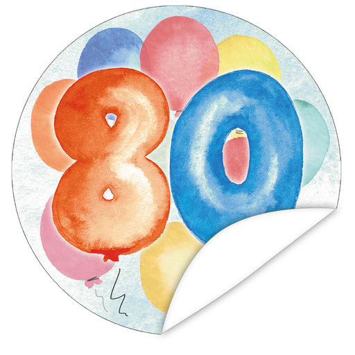 Aufkleber-80-Zahlen-Aquarell