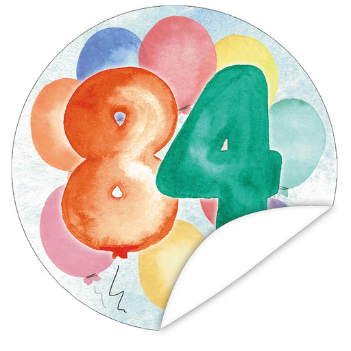 Aufkleber-84-Zahlen-Aquarell