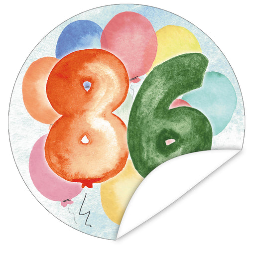 Aufkleber-86-Zahlen-Aquarell