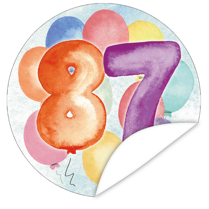 Aufkleber-87-Zahlen-Aquarell