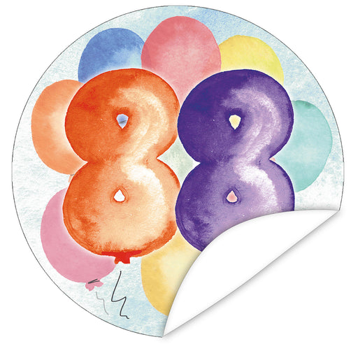 Aufkleber-88-Zahlen-Aquarell