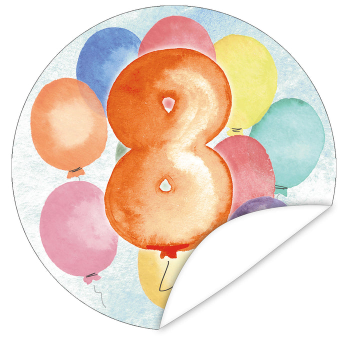 Aufkleber-8-Zahlen-Aquarell