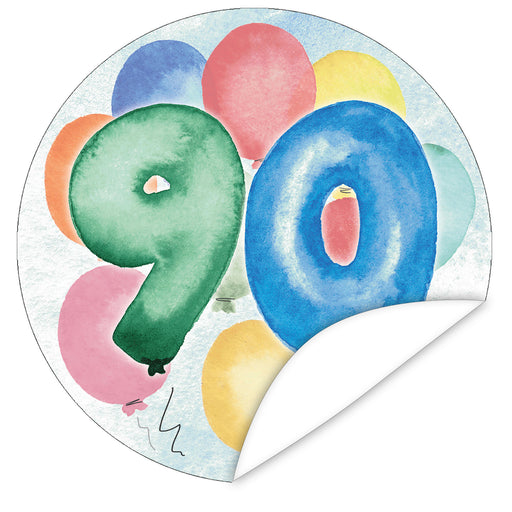 Aufkleber-90-Zahlen-Aquarell