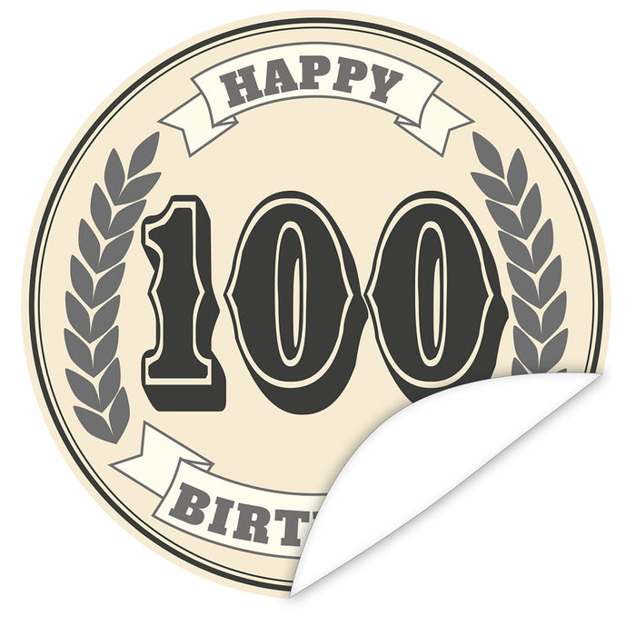 Aufkleber-100-Zahl-Klassik