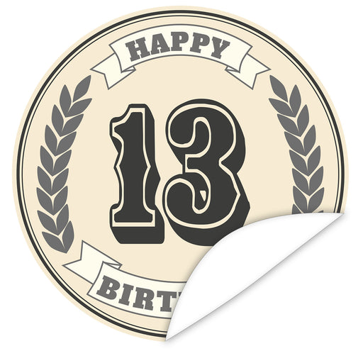 Aufkleber-13-Zahl-Klassik