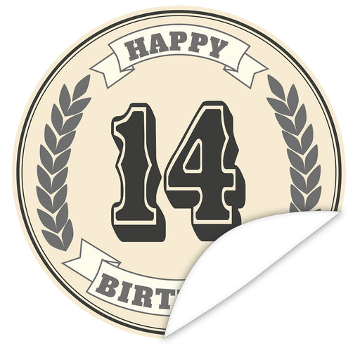 Aufkleber-14-Zahl-Klassik