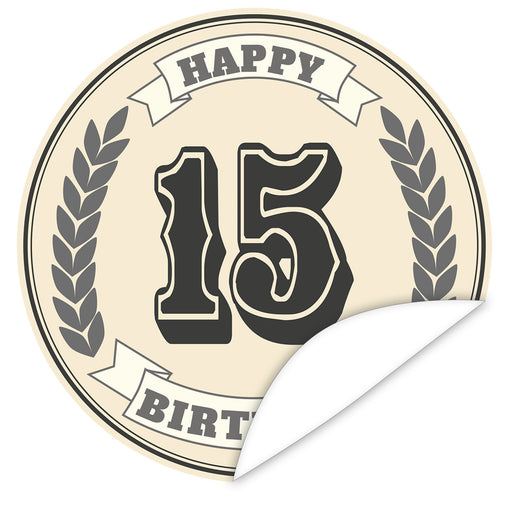 Aufkleber-15-Zahl-Klassik